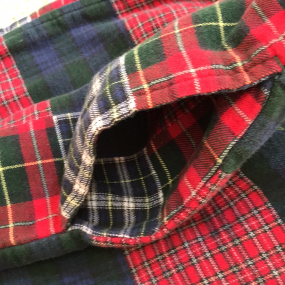 L.L.Bean Large Red Multi Patch Cotton Pajama Bott… - image 7